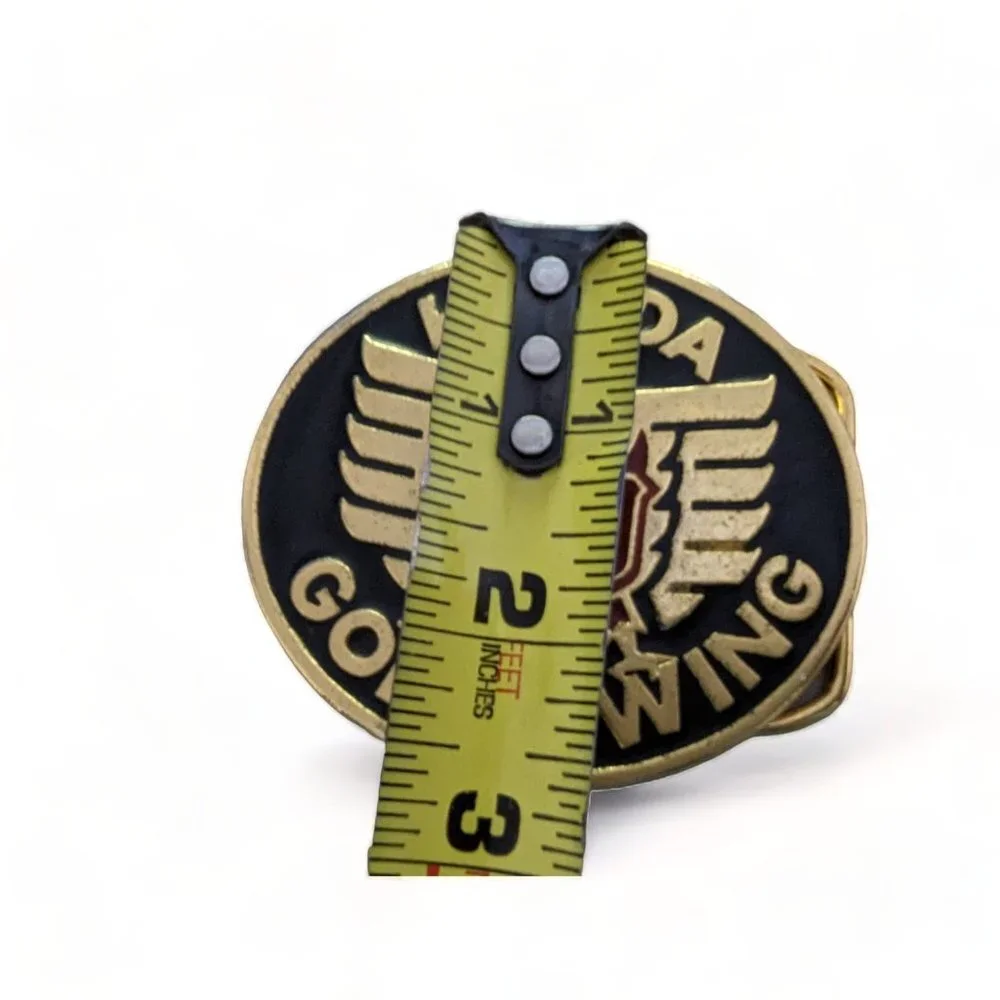 Vintage Honda GL1200 Gold Wing Gold Tone Oval Belt Buckle 2 3/4